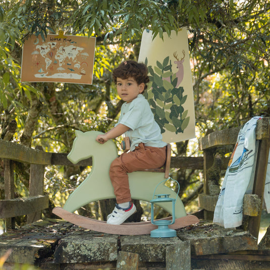 caballito de madera balancín